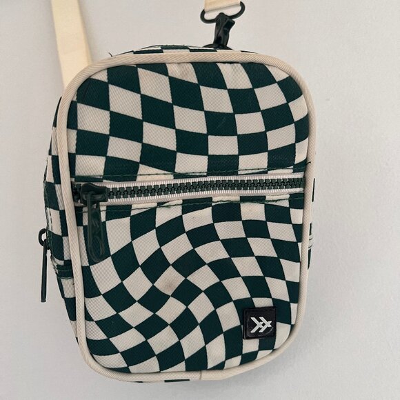 "Thread" Crossbody Bag Green Checkerboard - Picture 1 of 6